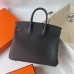 Hermes Hermès Birkin 25cm Togo Ck88 Graphite Grey Waxed Thread Silver Hardware Hand-Stitched