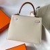 Hermes Hermès Kelly 25cm Triple Color Waxed Thread Silver Hardware Hand-Stitched