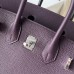 Hermes Hermès Birkin 25cm Togo 59 Grape Purple Waxed Thread Silver Hardware Hand-Stitched