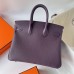 Hermes Hermès Birkin 25cm Togo 59 Grape Purple Waxed Thread Silver Hardware Hand-Stitched