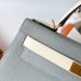 Hermes Hermès Kelly 28cm Epsom 8U Glacier Blue with I2 Cream White Waxed Thread Satin Gold Hardware Hand-Stitched