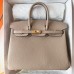 Hermes Hermès Birkin 25cm Togo Ck81 Dove Grey Waxed Thread Gold Hardware Hand-Stitched