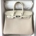 Hermes Hermès Birkin 25cm Touch Togo Calfskin Glossy Nile Crocodile Patch Ck10 Milk White Waxed Thread Silver Hardware Out of Stock Hand-Stitched