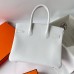 Hermes Hermès Birkin 30cm Togo 01 Pure White Waxed Thread Silver Hardware Hand-Stitched