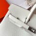 Hermes Hermès Birkin 25cm Togo 0T Mushroom White Waxed Thread Silver Hardware Hand-Stitched