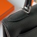 Hermes Hermès Kelly 25cm Togo Ck89 Black Waxed Thread Silver Hardware Hand-Stitched