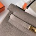 Hermes Hermès Kelly 25cm Togo M8 Asphalt Grey Waxed Thread Gold Hardware Hand-Stitched