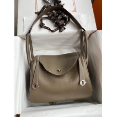 Hermes Hermès Lindy 30cm Imported Taurillon Clemence Leather Elephant Grey with Natural Thread Silver Hardware Hand-Stitched
