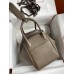 Hermes Hermès Lindy 30cm Imported Taurillon Clemence Leather Elephant Grey with Natural Thread Silver Hardware Hand-Stitched
