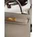 Hermes Hermès Mini Kelly 19cm Imported Epsom Leather Asphalt Grey Gold Hardware Hand-Stitched