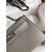 Hermes Hermès Mini Kelly 19cm Imported Epsom Leather Asphalt Grey Silver Hardware Hand-Stitched