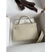 Hermes Hermès Mini Kelly 19cm Imported Epsom Leather Milk Tea Brown Inner Stitching Heart Red Rose Gold Hardware Hand-Stitched