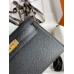 Hermes Hermès Mini Kelly 19cm Imported Epsom Leather Black Gold Hardware Hand-Stitched