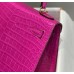 Hermes Hermès Kelly 28 Arabian Nights Purple Crocodile Skin Pattern Inner Layer Sheepskin Hand-Stitched Hand-Stitched