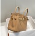 Hermes Hermès Birkin 25 Togo Milk Tea Brown Gold Hardware Hand-Stitched