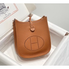 Hermes Hermès Evelyne 18 Togo Brown Silver Hardware Hand-Stitched