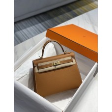 Hermes Hermès Kelly 28 Epsom Brown Gold Hardware Hand-Stitched