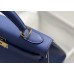 Hermes Hermès Kelly 28 Epsom Blue Gold Hardware Hand-Stitched