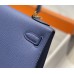 Hermes Hermès Kelly 25 Epsom Blue Gold Hardware Hand-Stitched