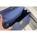 Hermes Hermès Kelly 25 Epsom Blue Gold Hardware Hand-Stitched
