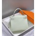 Hermes Hermès Kelly 25 Togo Bubble Green Silver Hardware Hand-Stitched