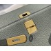 Hermes Hermès Kelly 25 Togo Grey Blue Gold Hardware Hand-Stitched