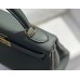 Hermes Hermès Kelly 25 Togo Grey Blue Gold Hardware Hand-Stitched