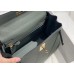 Hermes Hermès Kelly 25 Togo Grey Blue Gold Hardware Hand-Stitched