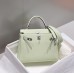 Hermes Hermès Kelly 25 Togo Bubble Green Silver Hardware Hand-Stitched