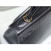 Hermes Hermès Kelly 28 Crocodile Skin Pattern Lambskin Inside Black Gold Hardware Hand-Stitched