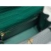 Hermes Hermès Kelly 25 Crocodile Skin Pattern Lambskin Inside Green Gold Hardware Hand-Stitched