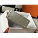 Hermes Hermès Kelly 25 Crocodile Skin Pattern Lambskin Inside Grey Gold Hardware Hand-Stitched