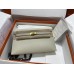 Hermes Hermès Kelly Elan 27 Goat Skin Grey Gold Hardware Hand-Stitched