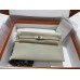 Hermes Hermès Kelly Elan 27 Goat Skin Grey Silver Hardware Hand-Stitched