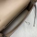 Hermes Hermès Kelly Elan 27 Goat Skin Dark Grey Silver Hardware Hand-Stitched
