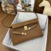 Hermes Hermès Kelly Elan 27 Goat Skin Brown Gold Hardware Hand-Stitched