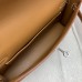 Hermes Hermès Kelly Elan 27 Goat Skin Brown Silver Hardware Hand-Stitched