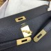 Hermes Hermès Kelly Elan 27 Goat Skin Black Gold Hardware Hand-Stitched