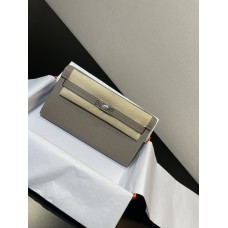 Hermes Hermès Kelly WOC 20.5 Grey Epsom Silver Hardware 20.5 x 11 x 2 cm Hand-Stitched