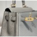 Hermes Hermès Mini Kelly 19 Togo Grey Blue Gold Hardware Hand-Stitched