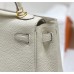 Hermes Hermès Mini Kelly 19 Togo White Gold Hardware Hand-Stitched