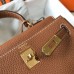 Hermes Hermès Mini Kelly 19 Togo Brown Gold Hardware Hand-Stitched