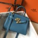 Hermes Hermès Mini Kelly 19 Togo Blue Gold Hardware Hand-Stitched