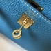 Hermes Hermès Mini Kelly 19 Togo Blue Gold Hardware Hand-Stitched