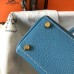 Hermes Hermès Mini Kelly 19 Togo Blue Gold Hardware Hand-Stitched