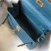 Hermes Hermès Mini Kelly 19 Togo Blue Gold Hardware Hand-Stitched