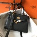 Hermes Hermès Mini Kelly 19 Togo Black Gold Hardware Hand-Stitched