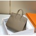 Hermes Hermès Birkin 25 Epsom External Stitching Grey Gold Hardware Hand-Stitched