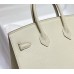 Hermes Hermès Birkin 25 Epsom External Stitching White Gold Hardware Hand-Stitched