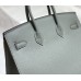 Hermes Hermès Birkin 25 Epsom External Stitching Grey-Blue Gold Hardware Hand-Stitched